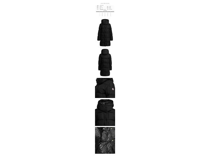 Moncler LITTE langer Daunenmantel mit Logo-Patch Schwarz - Ansicht 2