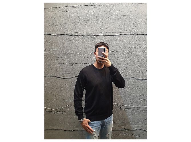 Balenciaga Logo Strickpullover Schwarz Mehrfarben - Ansicht 3