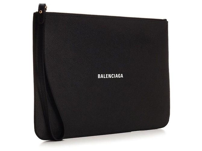 Clutch Balenciaga in metallo dorato Nero - vista 3