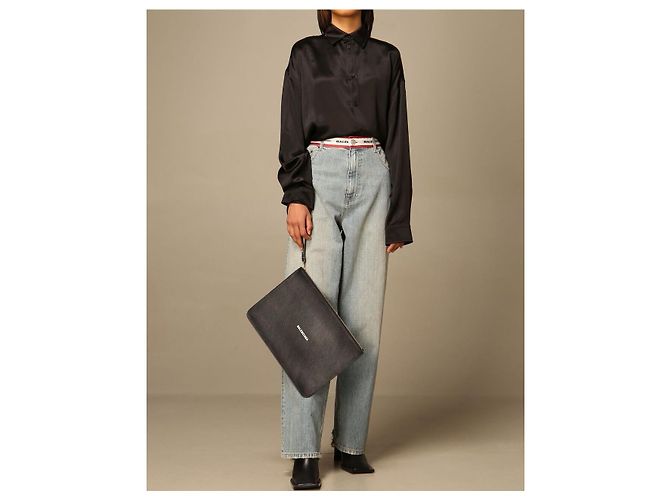 Clutch Balenciaga in metallo dorato Nero - vista 6