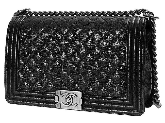 Chanel Borsa Boy Caviar Large Flap Bag Nero - vista 2