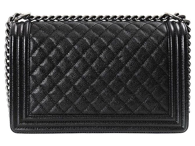 Chanel Borsa Boy Caviar Large Flap Bag Nero - vista 4
