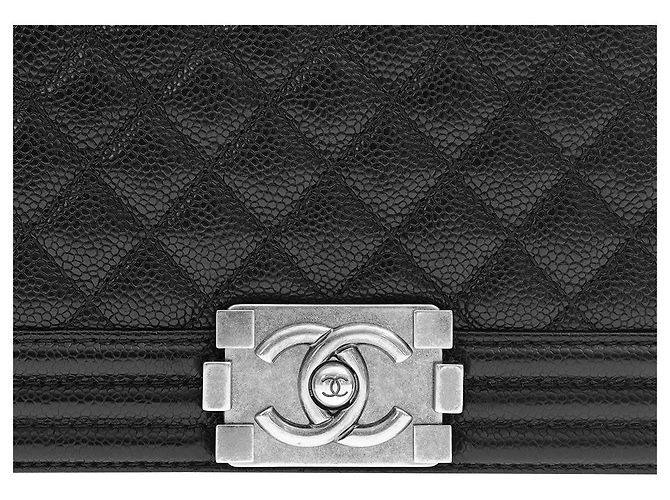 Chanel Borsa Boy Caviar Large Flap Bag Nero - vista 7