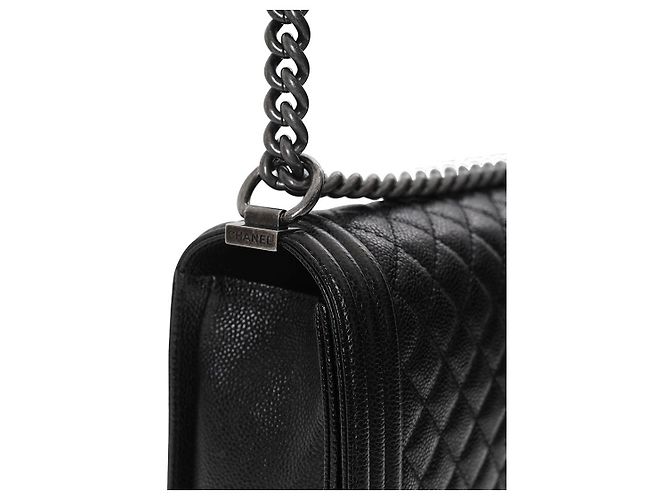 Chanel Borsa Boy Caviar Large Flap Bag Nero - vista 8