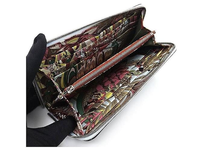 Hermès Cartera larga de seda Azul - vista 6