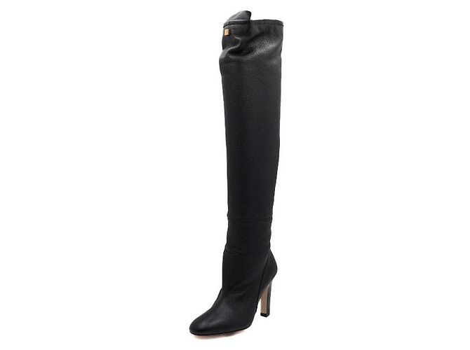 Stuart Weitzman Botas largas de cuero negro para mujer - vista 2