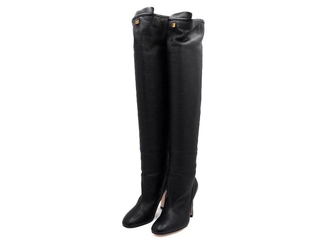 Stuart Weitzman Botas largas de cuero negro para mujer - vista 3