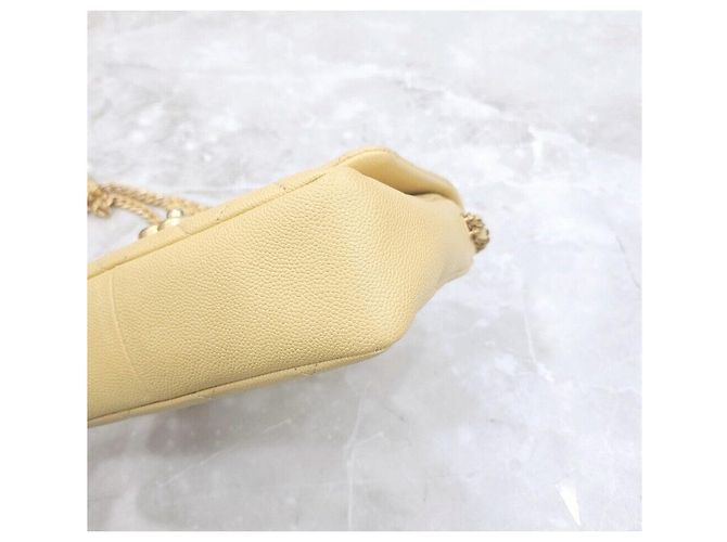 Chanel Yellow Melody Flapback Caviar New Chip Giallo - vista 6