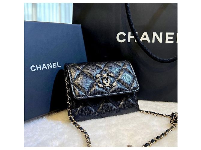 Chanel WOC Classic Pearl CC Logo Nero Mai Usata - vista 2