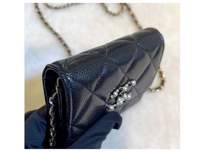 Chanel WOC Classic Pearl CC Logo Nero Mai Usata - vista 4