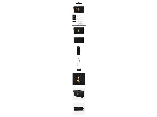 Saint Laurent Borsa a tracolla Cassandra Chain Oro Nero - vista 2