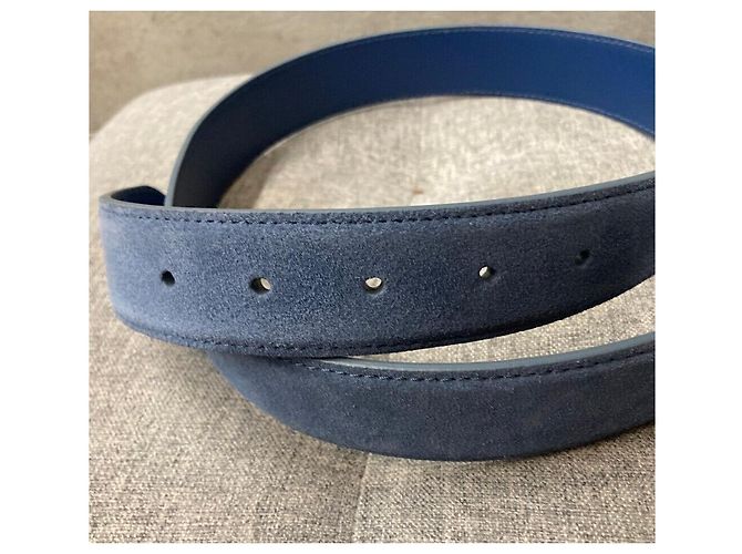 Loro Piana Cintura in camoscio blu - vista 3