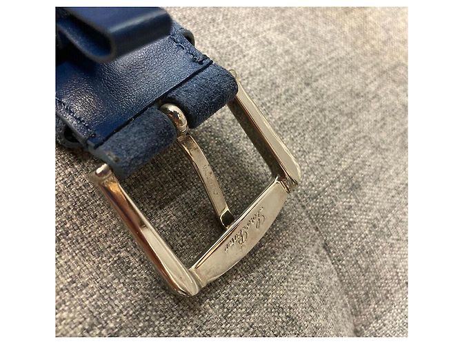 Loro Piana Cintura in camoscio blu - vista 4