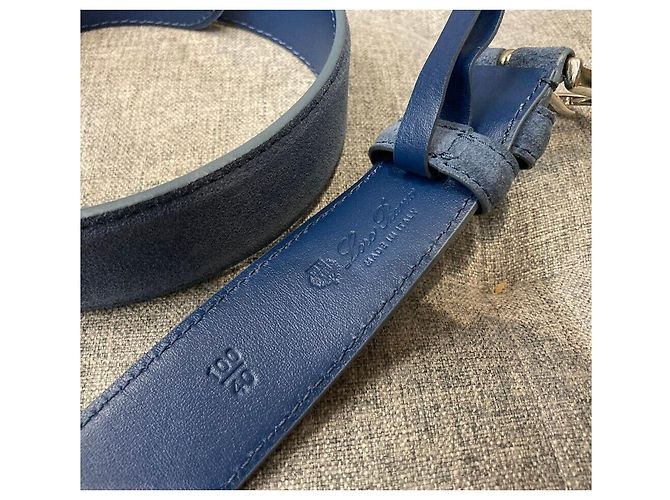 Loro Piana Cintura in camoscio blu - vista 5