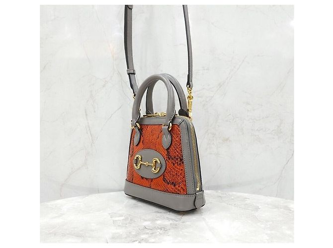 Gucci Mini Borsa a Tracolla Top Handle in Python Horsebit - vista 2
