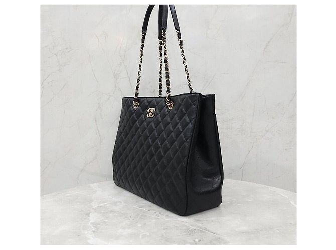 Chanel Borsa a tracolla Shopper Timeless Caviar con chip Argento - vista 2