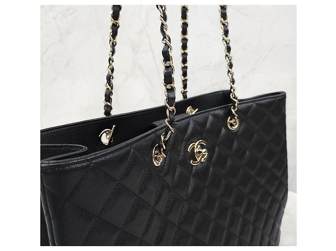 Chanel Borsa a tracolla Shopper Timeless Caviar con chip Argento - vista 3