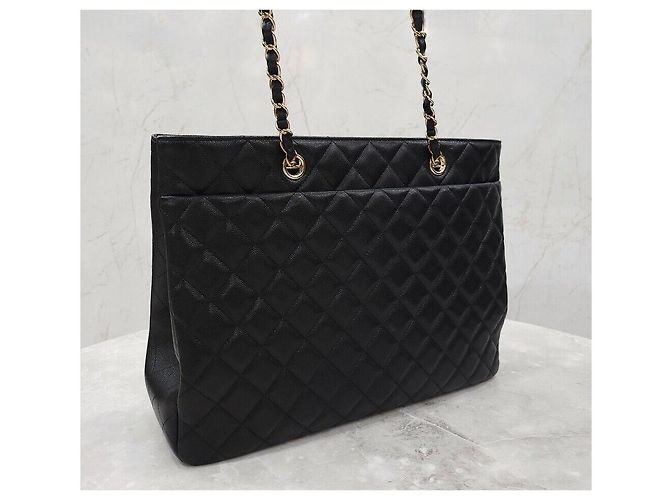 Chanel Borsa a tracolla Shopper Timeless Caviar con chip Argento - vista 4