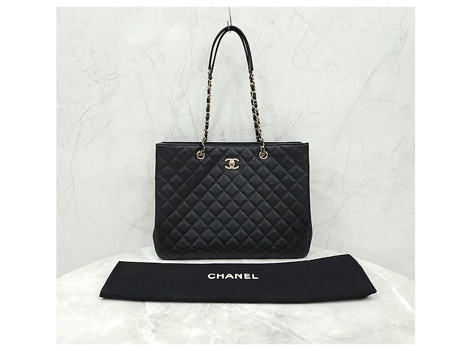 Chanel Borsa a tracolla Shopper Timeless Caviar con chip Argento - vista 9