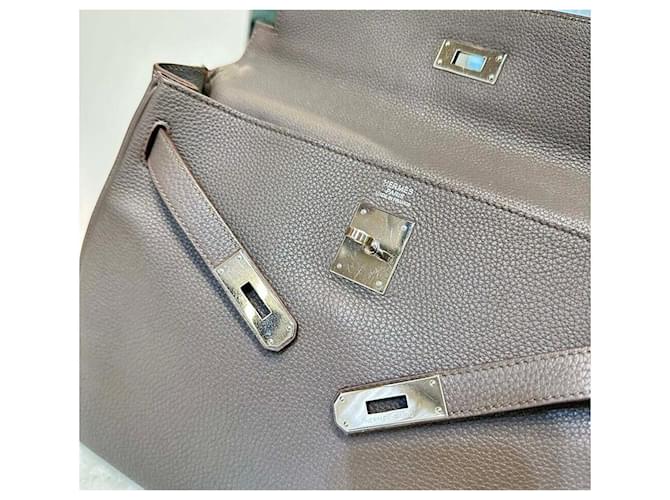 Hermès Kelly Epsom Silver Stamp Marrone - vista 6