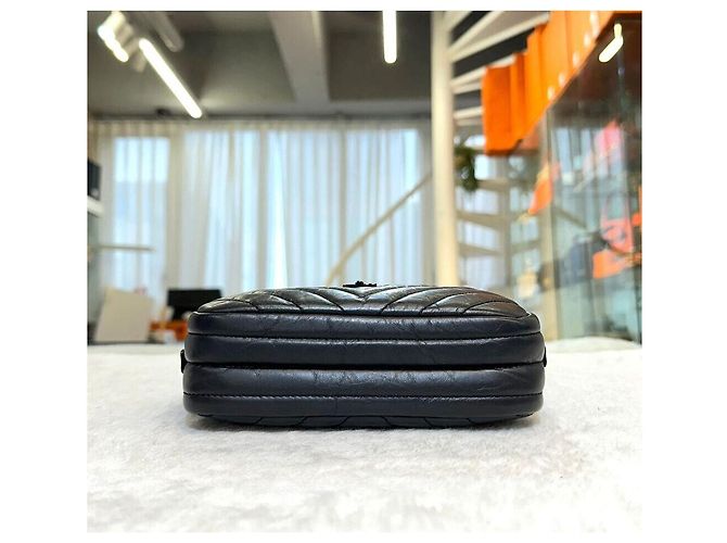 Chanel Vintage Chevron Camera Bag Mini Schwarz - Ansicht 4