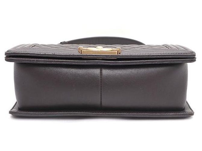 Chanel Borsa Boy Medium in pelle d'agnello con catena dorata, borsa a tracolla e crossbody Marrone - vista 5