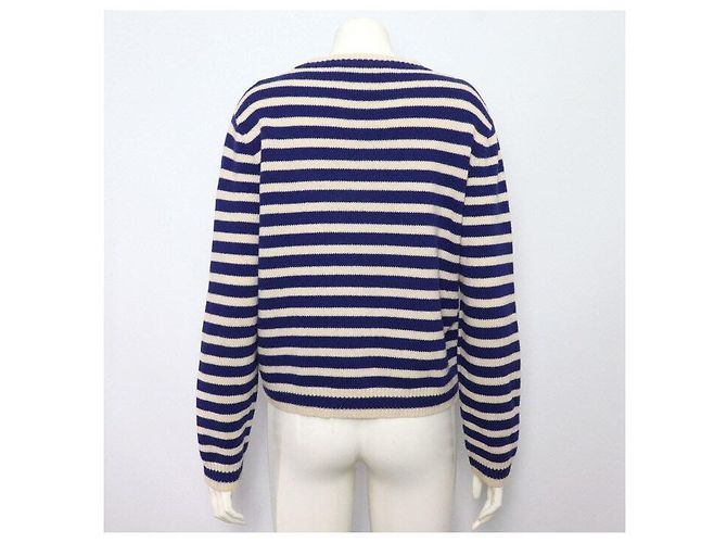 Gucci Tiger Wollstrick mit Marineblau gestreift für Damen - Ansicht 4