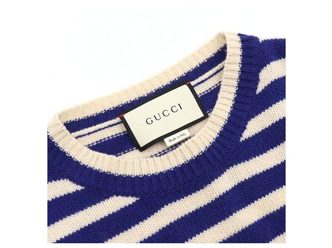 Gucci Tiger Wollstrick mit Marineblau gestreift für Damen - Ansicht 5