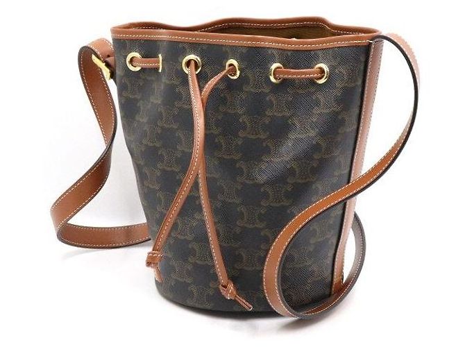 Céline Borsa a secchiello piccola Triomphe a coulisse da spalla e crossbody Marrone - vista 2
