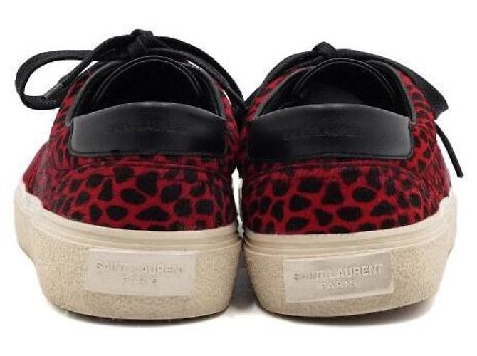 Saint Laurent Sneakers basse da uomo in camoscio Harako leopard rosso - vista 6