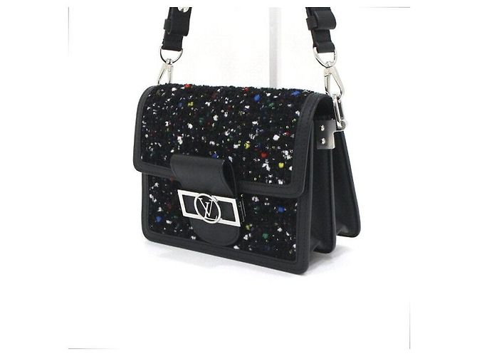 Louis Vuitton Borsa a tracolla e crossbody Mini Dauphine in tweed Nero - vista 2