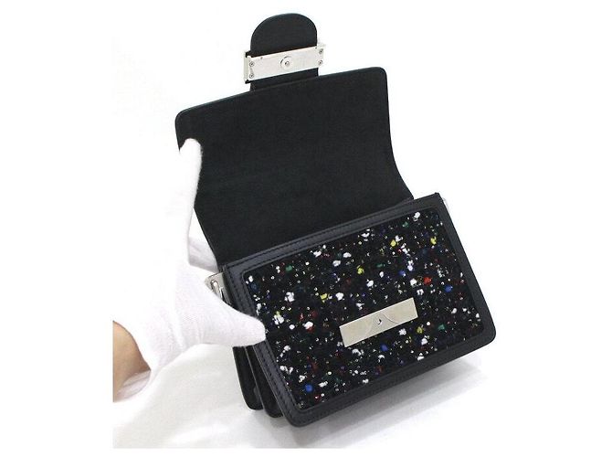 Louis Vuitton Borsa a tracolla e crossbody Mini Dauphine in tweed Nero - vista 5