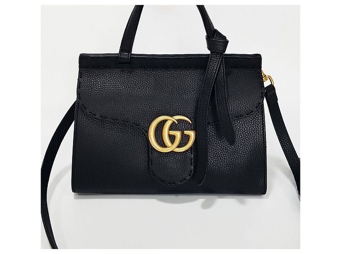 Gucci Borsa a mano e a tracolla Marmont con manico superiore Nero - vista 2