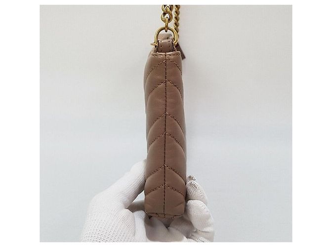 Gucci Borsa a tracolla con catena Marmont WOC Marrone - vista 3