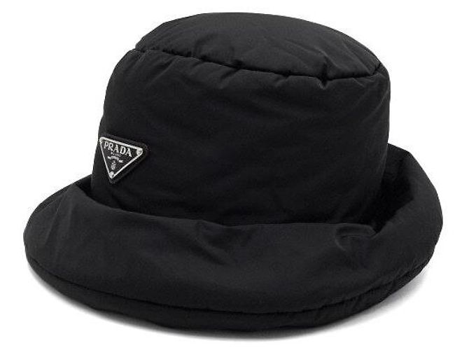 Prada Cappello bucket in nylon imbottito nero da donna - vista 2