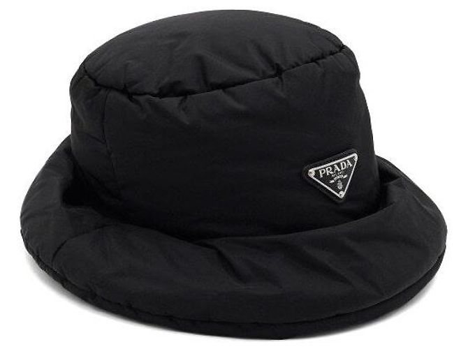 Prada Cappello bucket in nylon imbottito nero da donna - vista 3