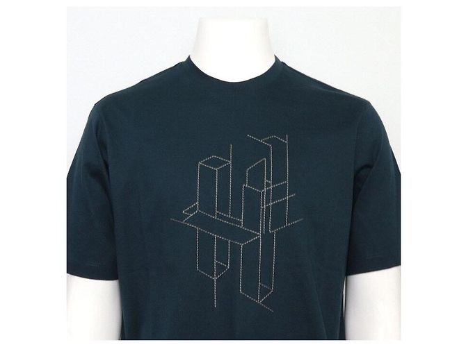 Hermès T-Shirt mit kurzen Ärmeln für Herren mit besticktem Logo Schwarz - Ansicht 2