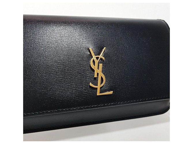 Saint Laurent Borsa a tracolla con catena porta-cellulare Nero - vista 3