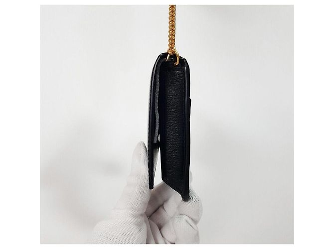 Saint Laurent Borsa a tracolla con catena porta-cellulare Nero - vista 4