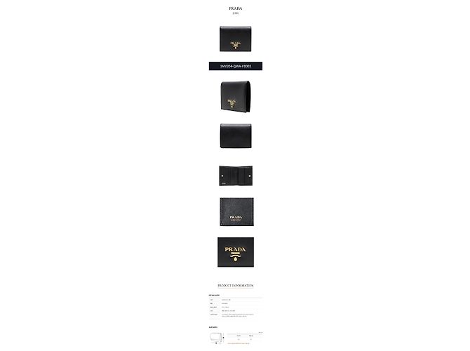 Prada Saffiano-Ledergeldbörse Schwarz - Ansicht 2