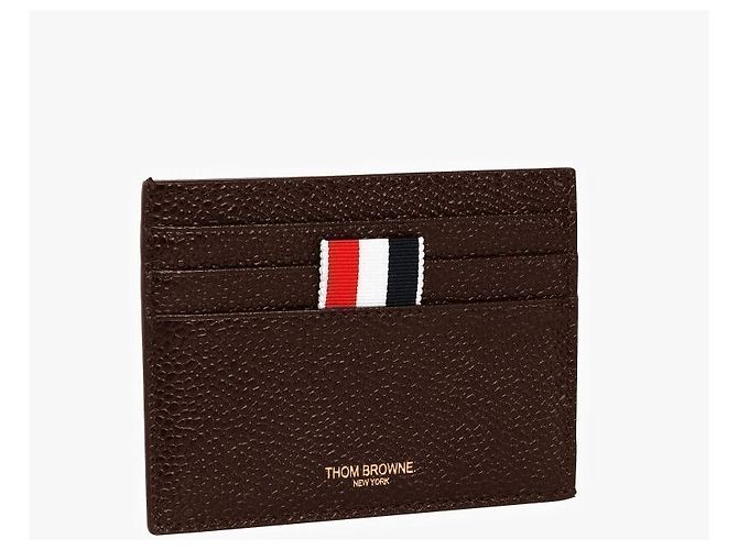 Thom Browne Wallet Pebble Grain Three-Line Tab Men's Card Wallet stamp: Black - view 5