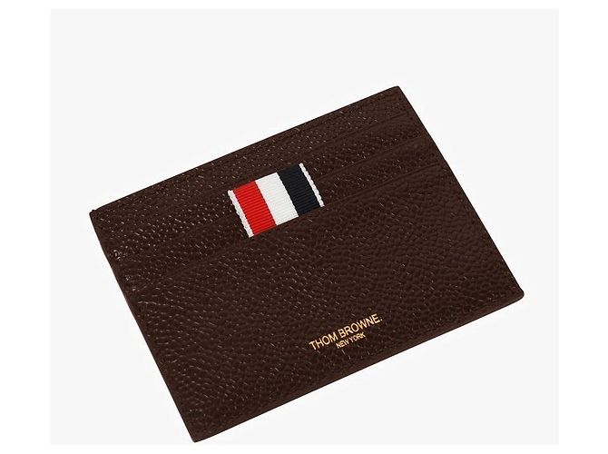 Thom Browne Wallet Pebble Grain Three-Line Tab Men's Card Wallet stamp: Black - view 7