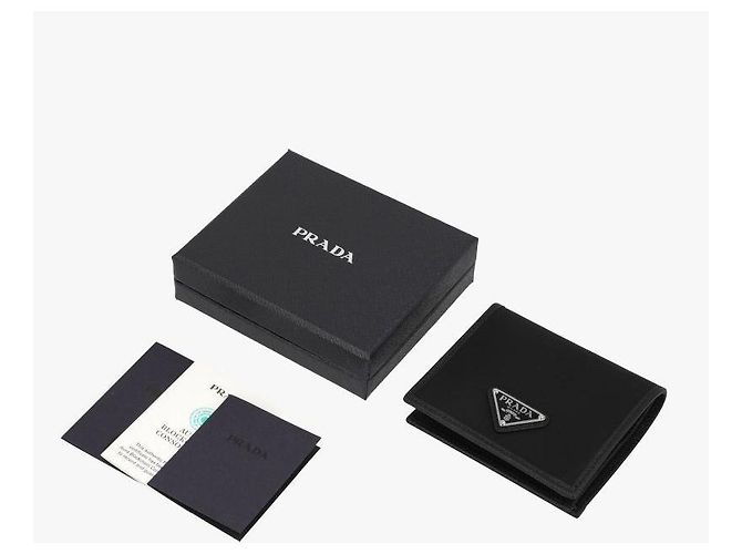 Prada Re-Nylon Logo Bifold Geldbörse für Herren Schwarz - Ansicht 10