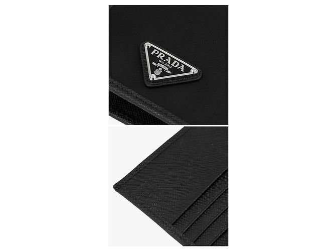 Prada Re-Nylon Logo Bifold Geldbörse für Herren Schwarz - Ansicht 9