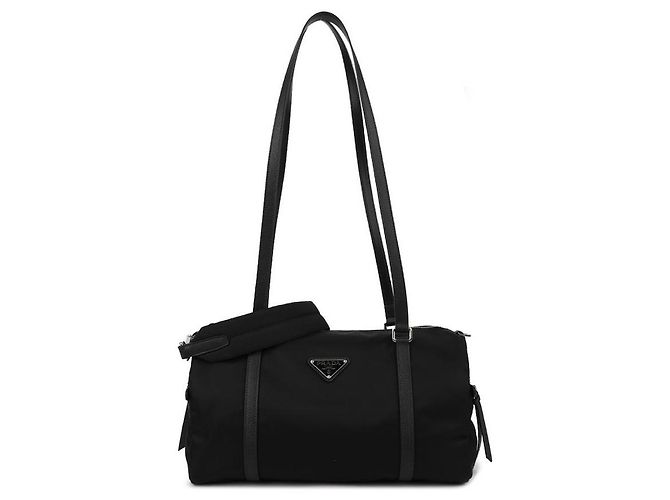 Prada Borsa Duffel Grande in Pelle Saffiano e Re-Nylon - vista 3