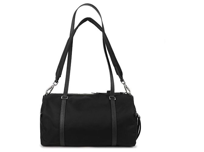 Prada Borsa Duffel Grande in Pelle Saffiano e Re-Nylon - vista 5