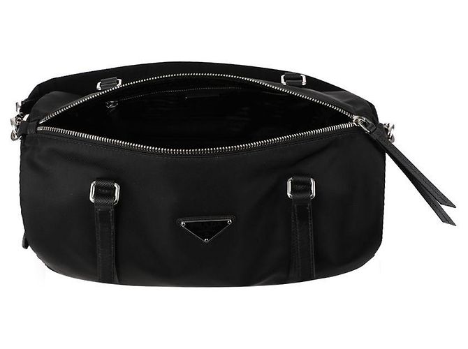 Prada Borsa Duffel Grande in Pelle Saffiano e Re-Nylon - vista 7