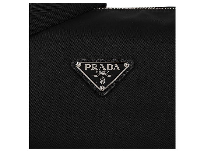 Prada Borsa Duffel Grande in Pelle Saffiano e Re-Nylon - vista 9