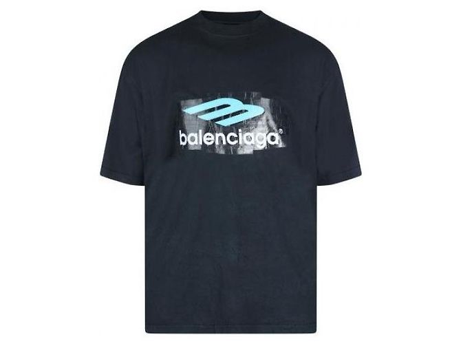Balenciaga T-Shirt mit Tape-Logo Schwarz - Ansicht 5