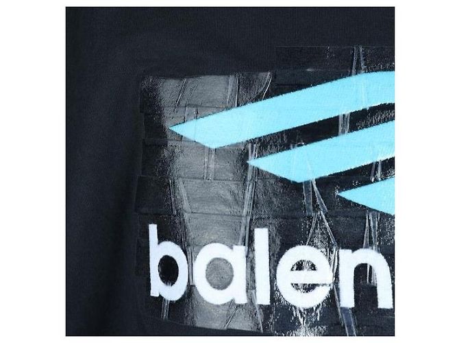 Balenciaga T-Shirt mit Tape-Logo Schwarz - Ansicht 8
